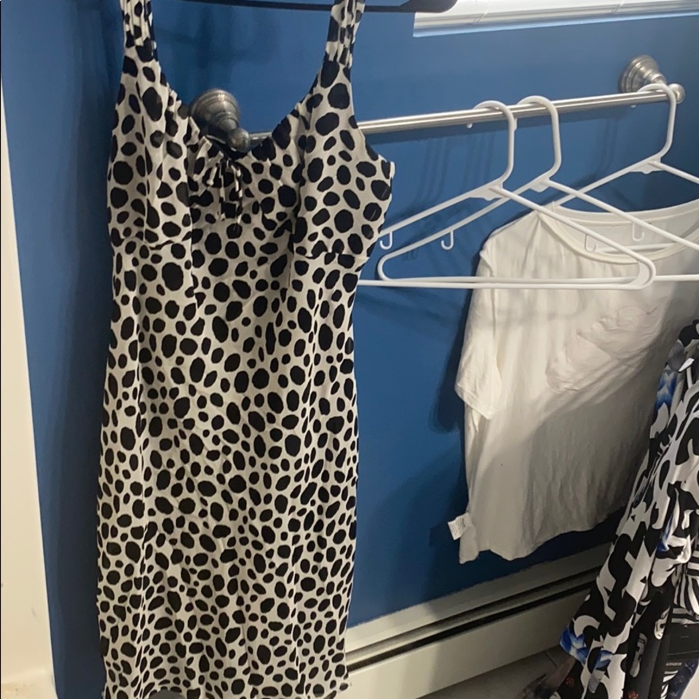Black and white cheetah  print dress